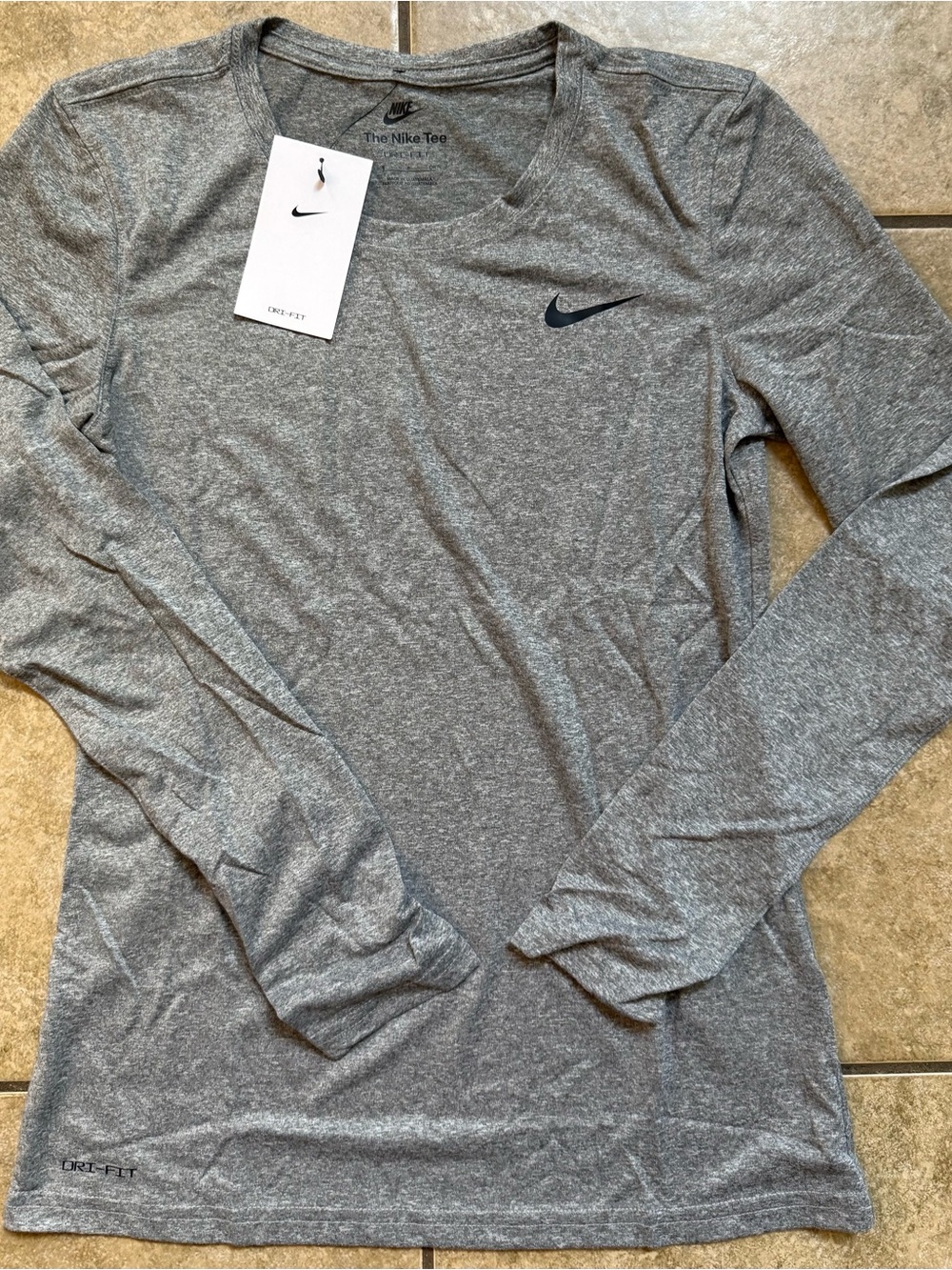 Nike Women’s Size Small Legend Long Sleeve Dri-Fit Shirt Gray New FAST SHIPPING